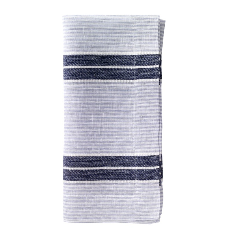 Bodrum Brighton Linen Napkin, 21", Blue