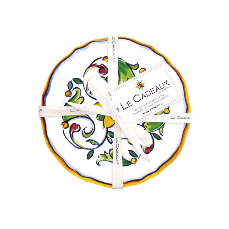 Le Cadeaux Capri Appetizer Plates, 4pcs, 6.5"