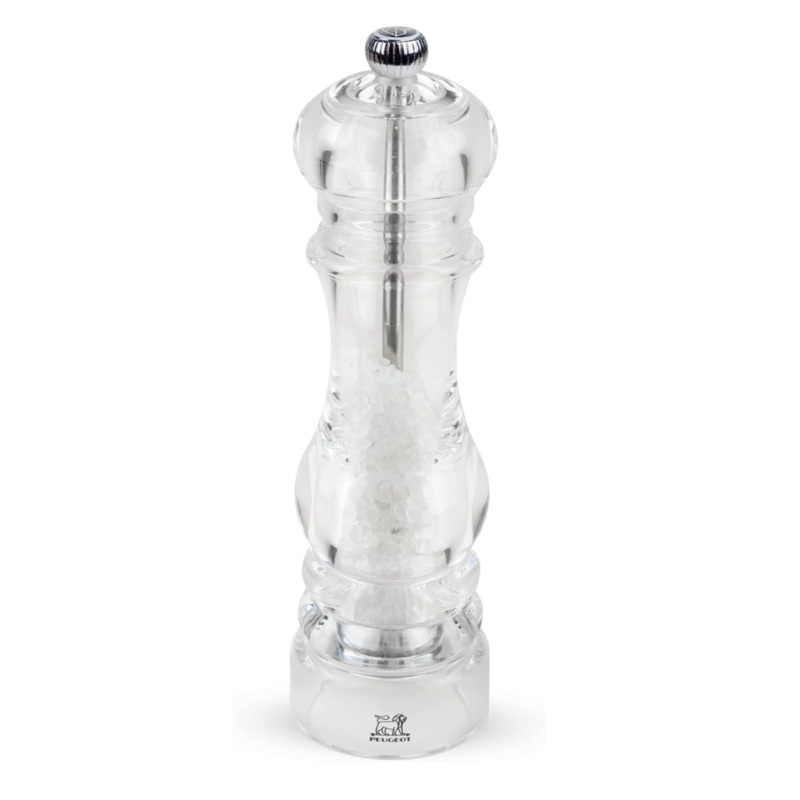 Peugeot Nancy Salt Mill, 8.75", Clear Acrylic