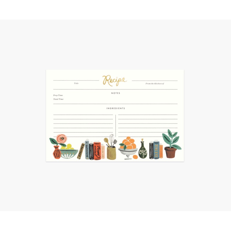 Rifle Paper Co. Kitchen Shelf Recipe Cards