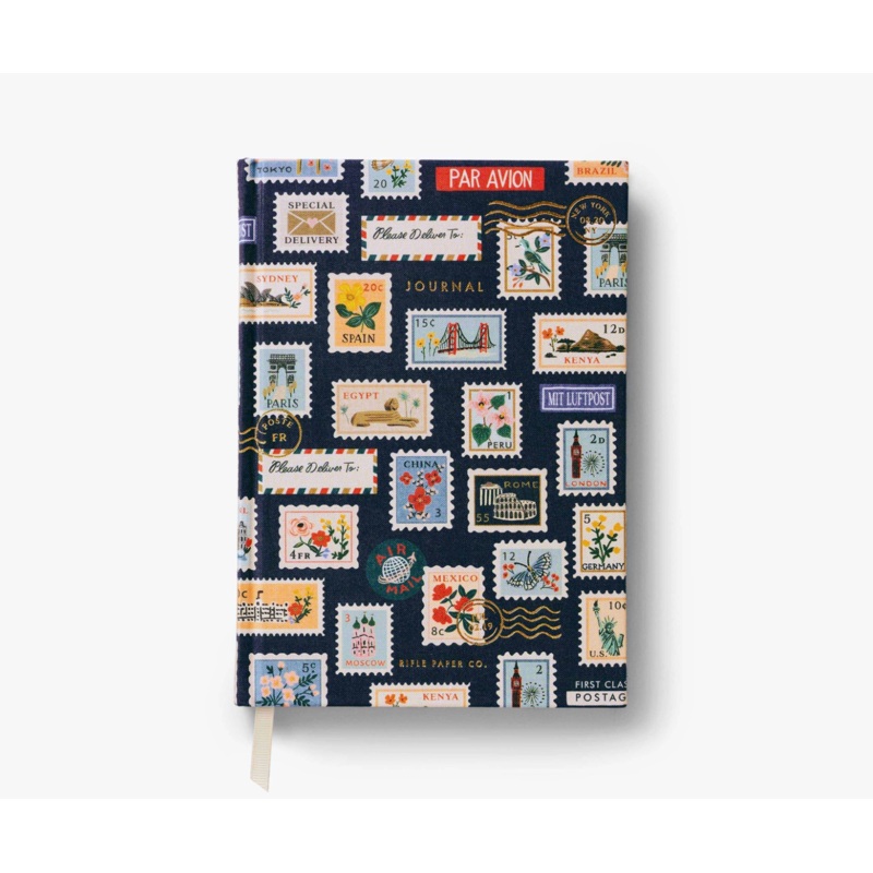 Rifle Paper Co. Postage Stamps Fabric Journal