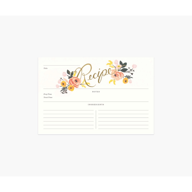 Rifle Paper Co. Recipe Cards- Peonies