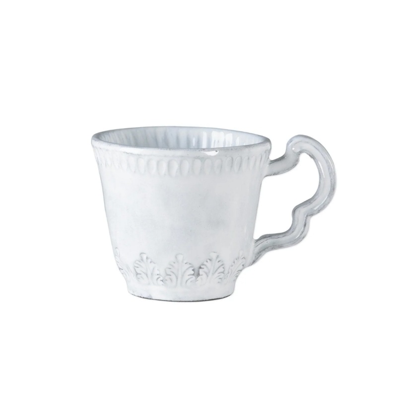 Vietri Incanto Leaf Mug, White