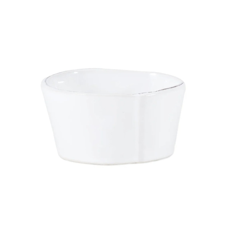 Vietri Lastra Condiment Bowl, White