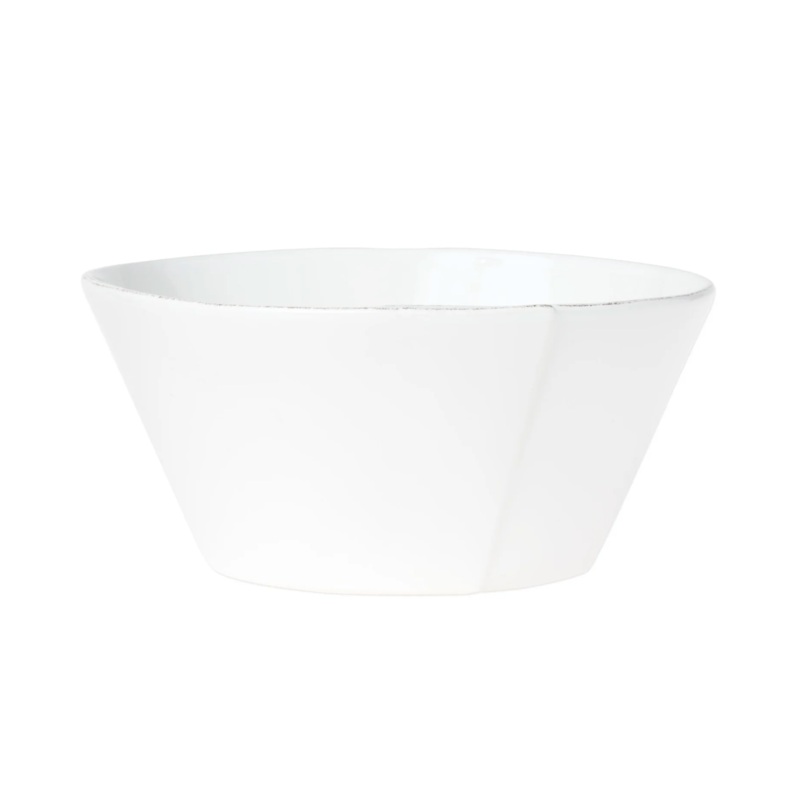 Vietri Lastra White Stacking Serving Bowl, Large, Vanilla