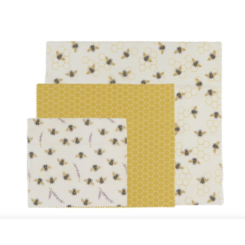 Bees Beeswax Wrap Set of 3