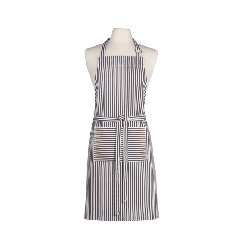 Narrow Black Stripe Cotton Chef's Apron