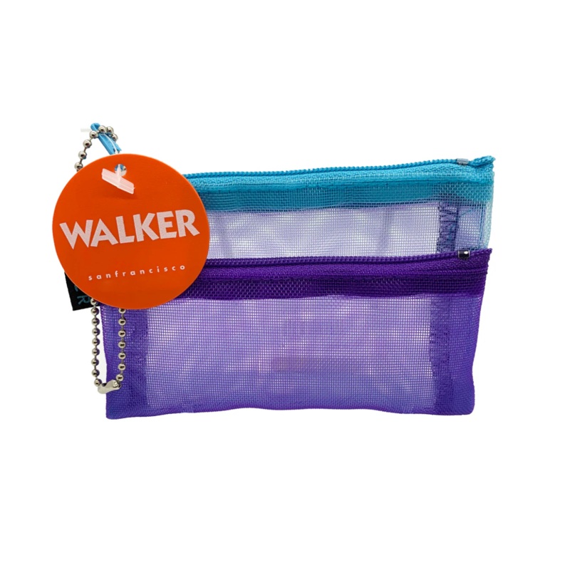 Walker Dunham Double Zipper Case, 7x9, Purple & Aqua