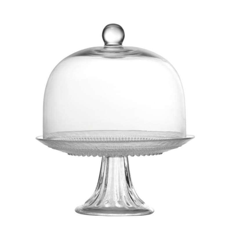 Fortessa Jupiter Clear 8.5" Cake Stand and Dome Set