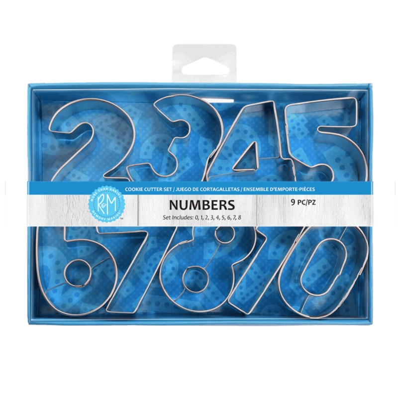 NUMBER COOKIE CUTTERS 9 PC SET