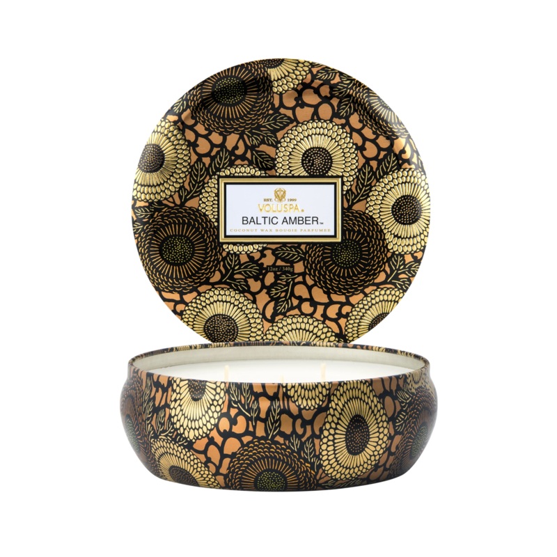 Voluspa Baltic Amber 3 Wick Tin Candle