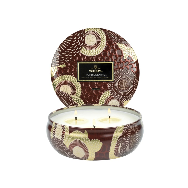 Voluspa Forbidden Fig 3 Wick Tin Candle