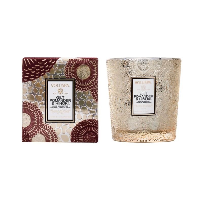 Voluspa Gilt Pomander & Hinoki Classic Candle