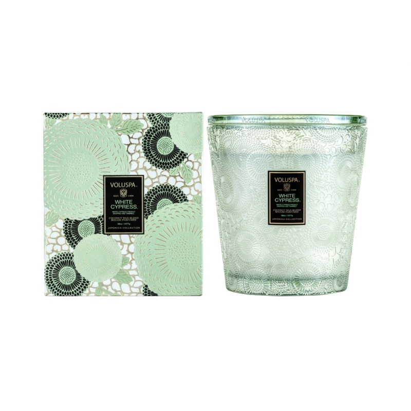 Voluspa White Cypress 3 Wick Hearth Candle