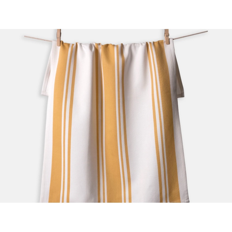 CENTER BAND KITCHEN TOWELS, OCHRE