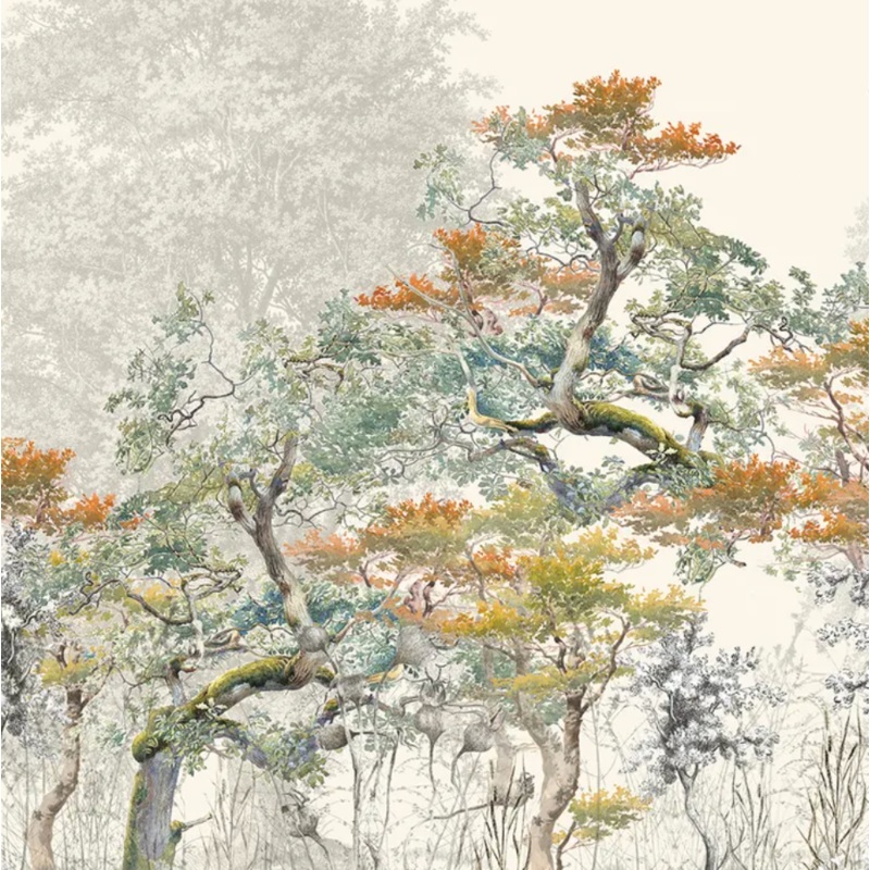 Garnier Thiebaut- Bois De Mystere Parchemin Tablecloth, 61x89"
