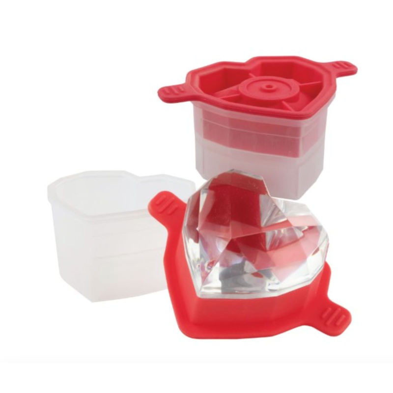 ICE MOLDS FACETED HEART S/2 STRAWBERRY SORBET