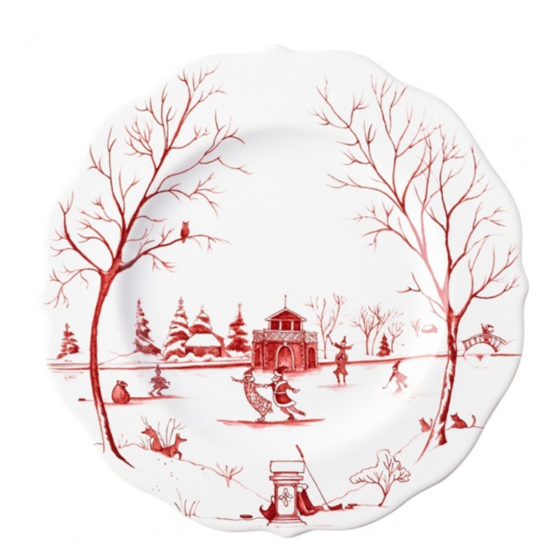 Juliska Country Estate Winter Frolic "The Claus' Christmas Day" Ruby Dessert/Salad Plate