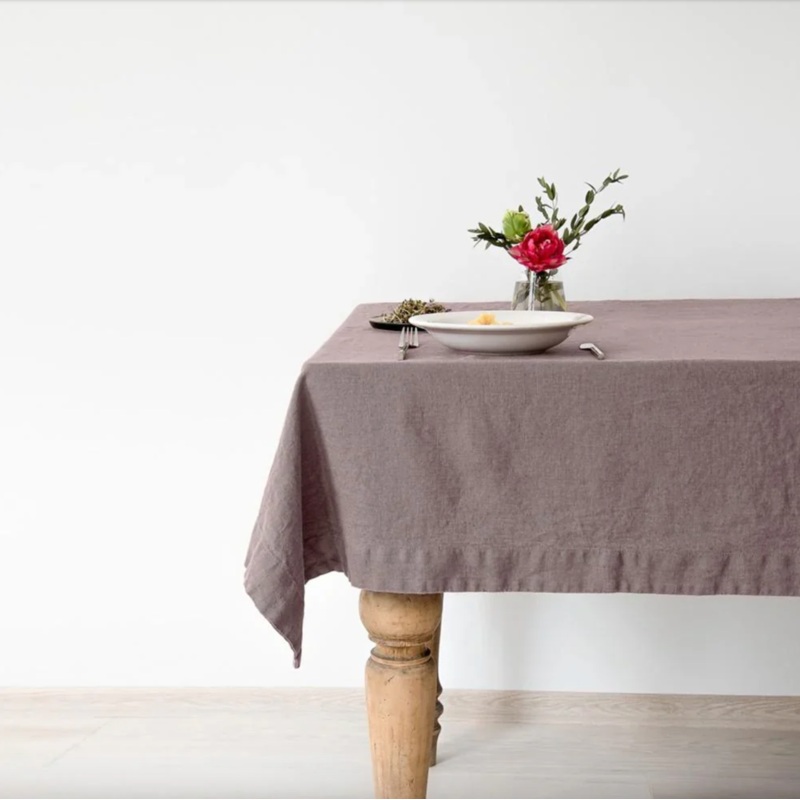 Linen Tales Ashes of Roses Linen Tablecloth