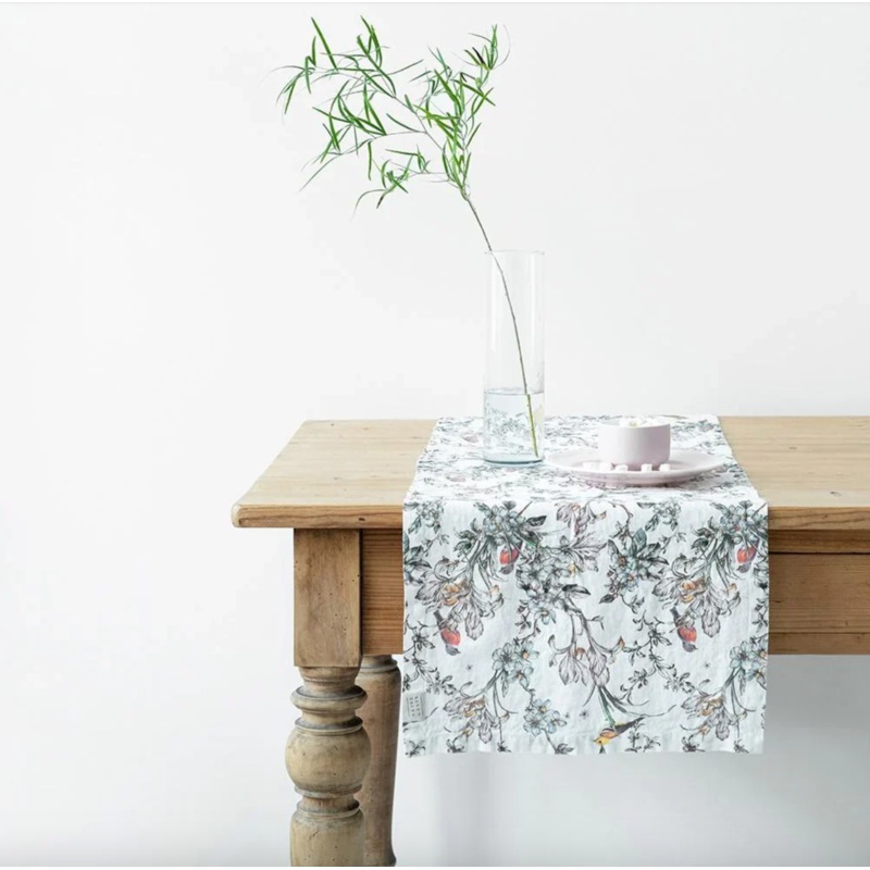 Linen Tales Birds Linen Table Runner, 16x59"