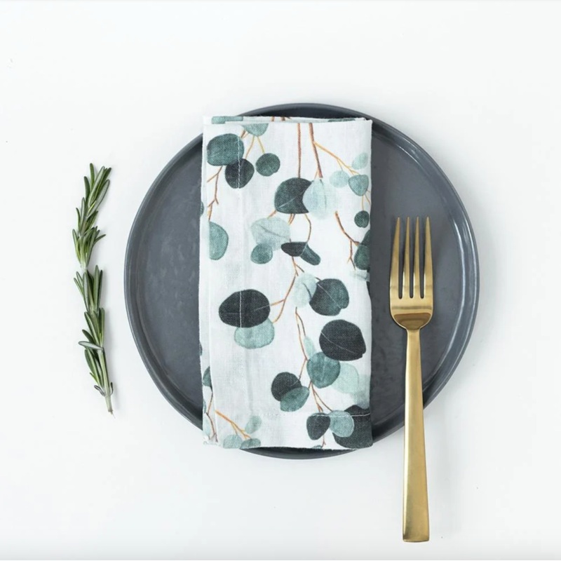 Linen Tales Eucalyptus Linen Napkins Set of 2