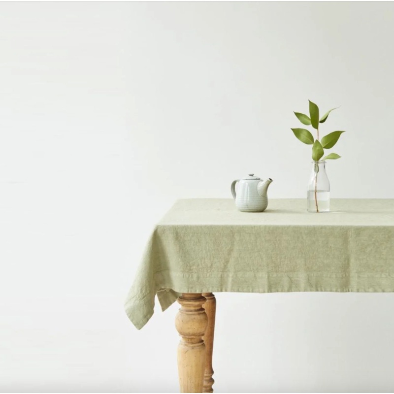 Linen Tales Sage Linen Tablecloth, 55x98"