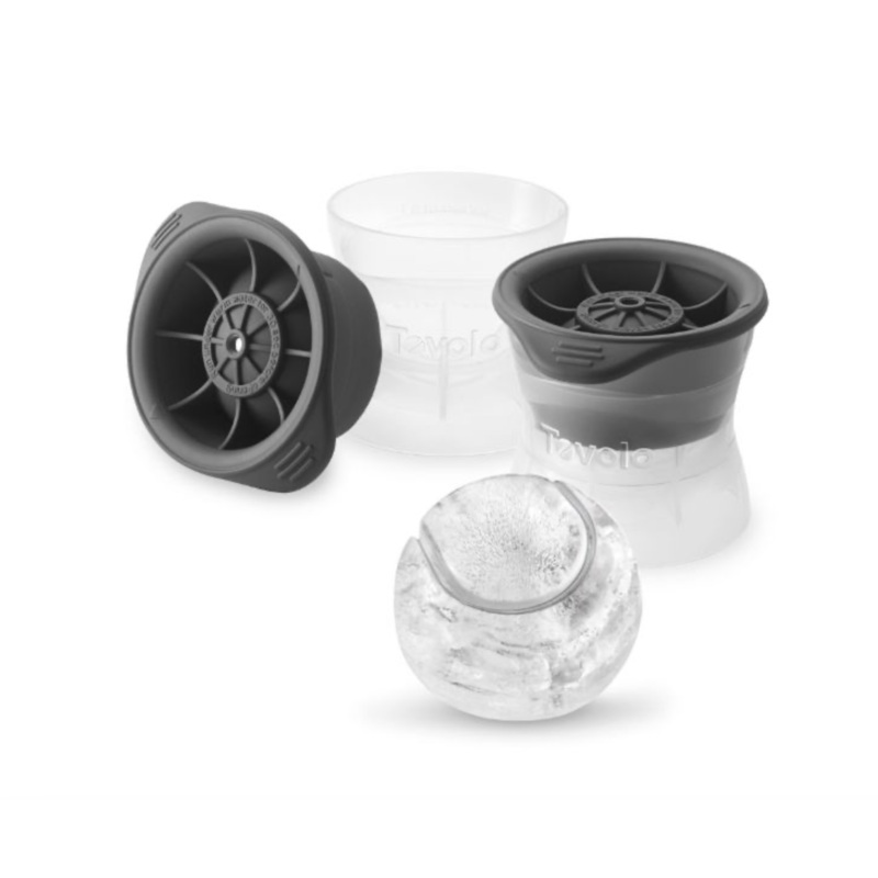 TENNIS BALL ICE MOLDS S/2 CHARCOAL