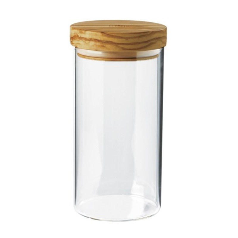 Brard France -  Borosilicate Glass Jar w/ Olivewood Lid