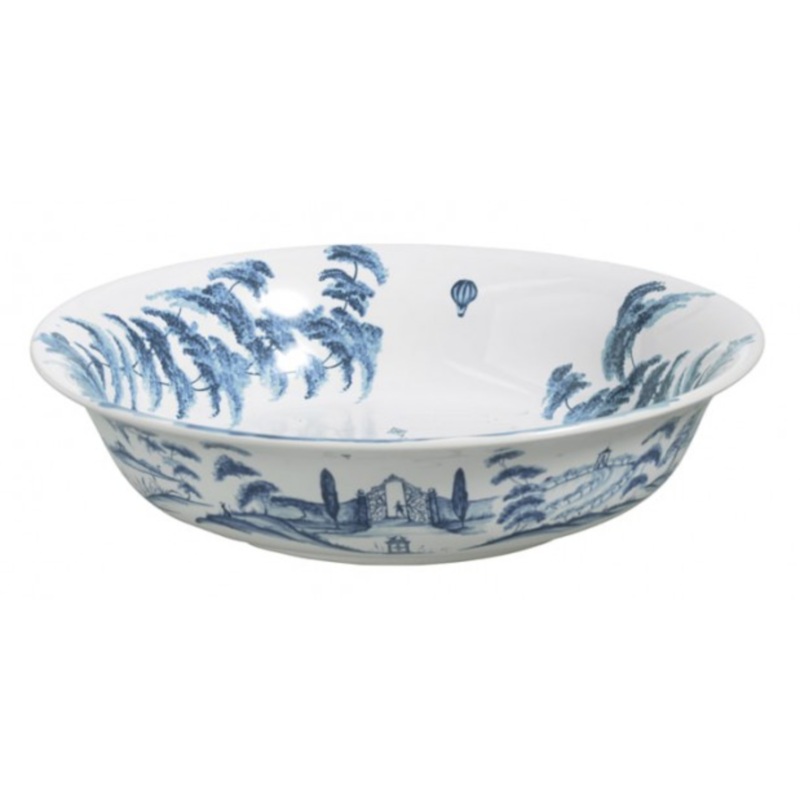 Country Estate Delft Blue 13" Serving Bowl Kite Fliers