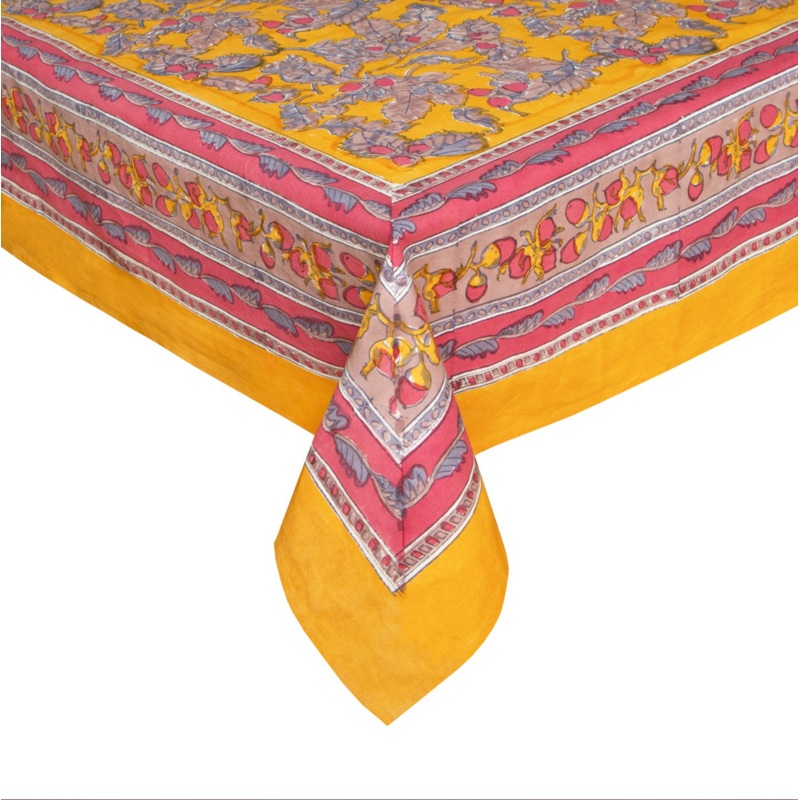 French Tablecloth Acorns & Foliage Mustard