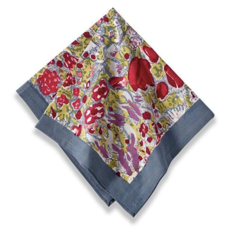 Jardin Napkin Red & Grey