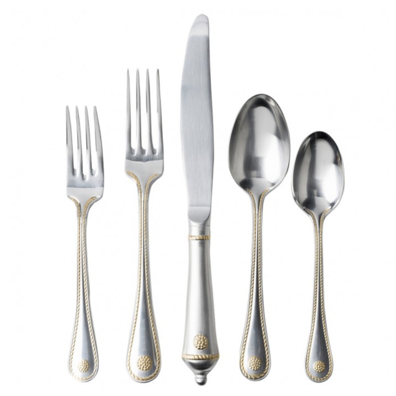 Juliska Berry & Thread Bright Satin with Gold Accents 5pc Place Setting