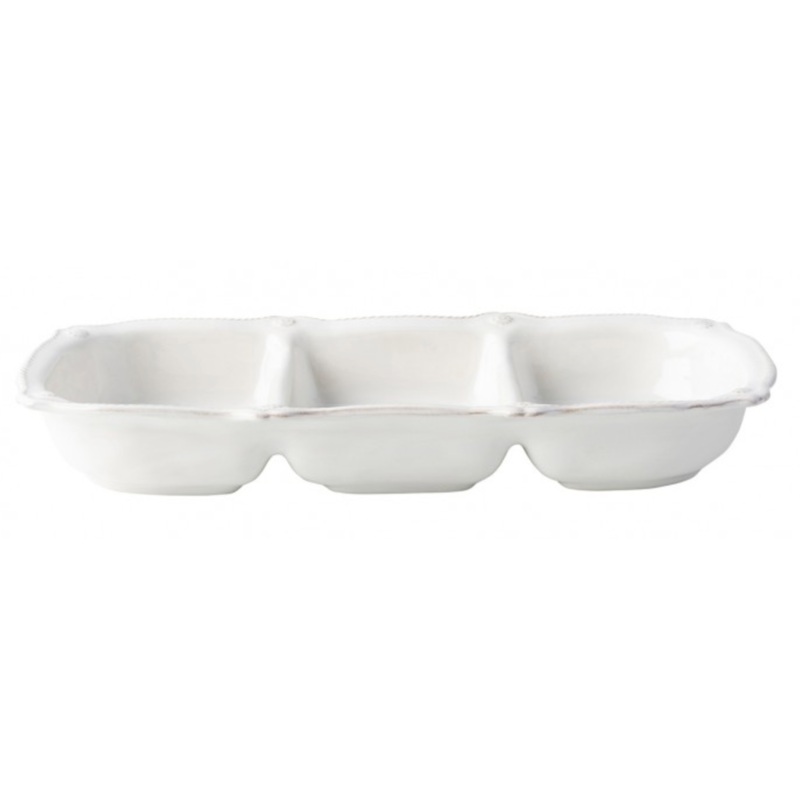 Juliska Berry & Thread Whitewash Triple Section Server