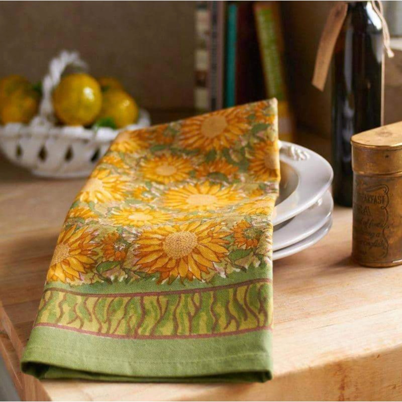 Sunflower Tea Towel Yellow & Green