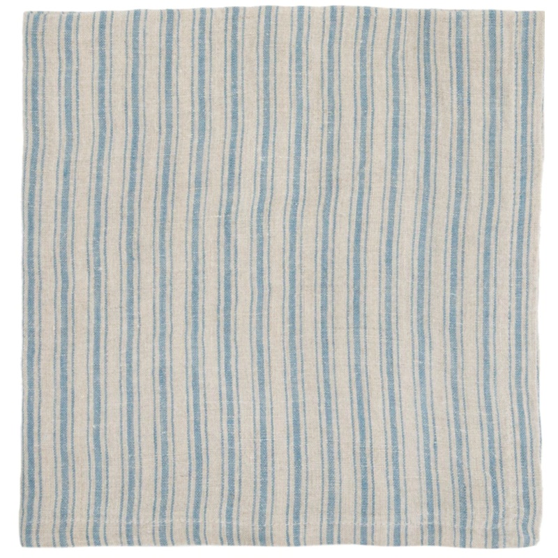 Boat Stripe Linen Napkin Natural & Blue