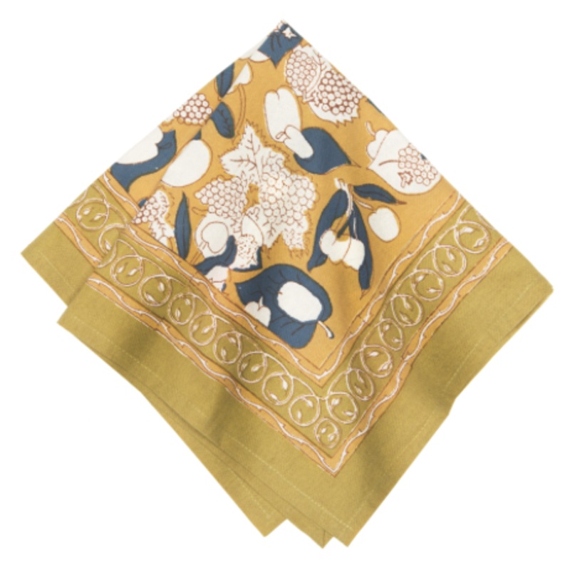 Forest Harvest Napkins Mustard & Blue