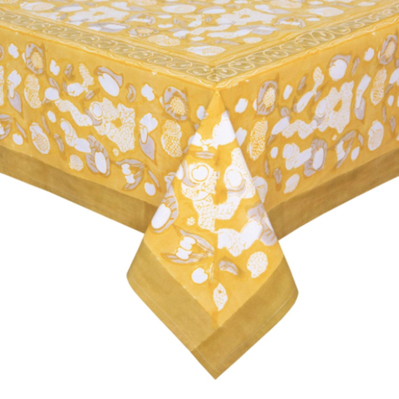 French Tablecloth Forest Harvest Grey & Mustard