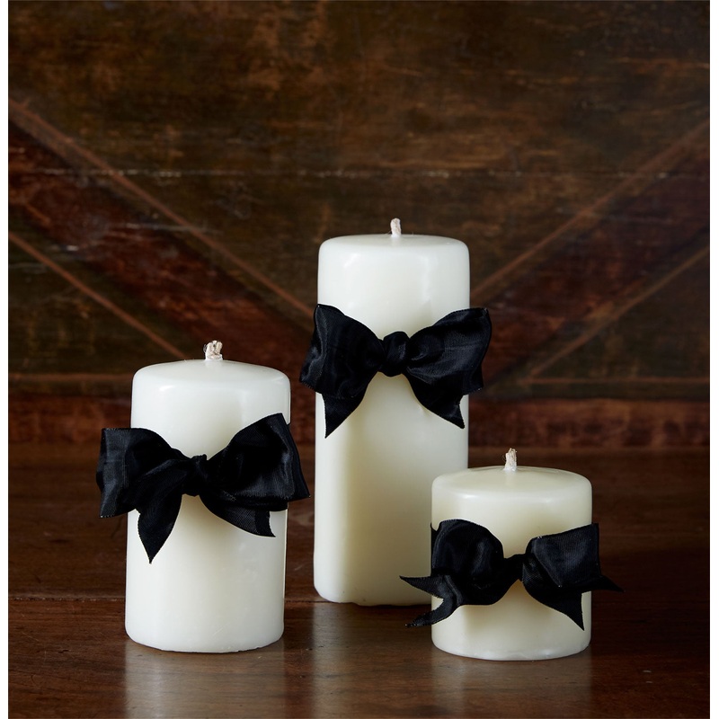 MATCH Beeswax Smooth Pillar Candle, Ivory, 3" Diameter