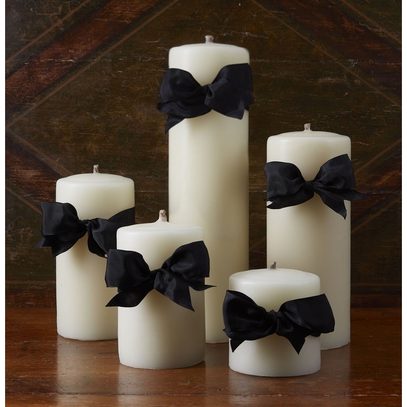 MATCH Beeswax Smooth Pillar Candle, Ivory, 4" Diameter