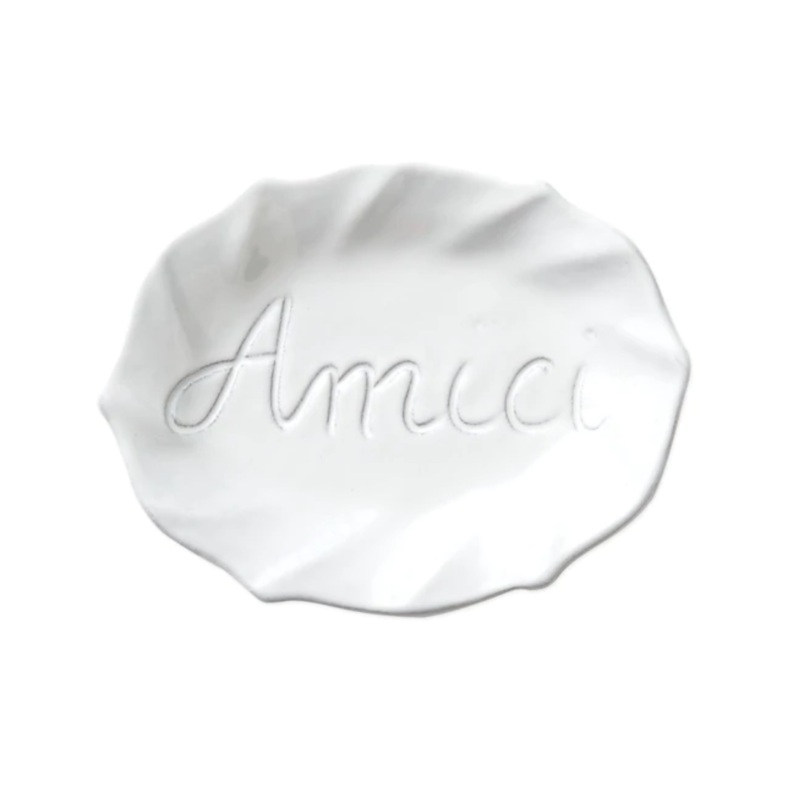 VIETRI INCANTO WHITE RUFFLE AMICI PLATE