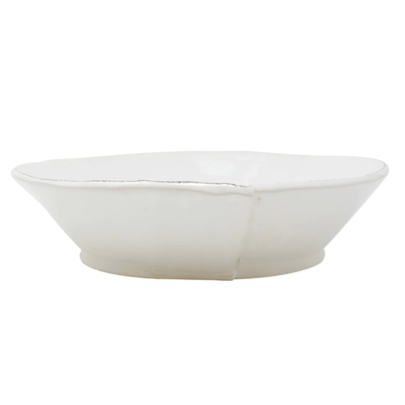 VIETRI LASTRA WHITE LARGE SHALLOW SERVING BOWL