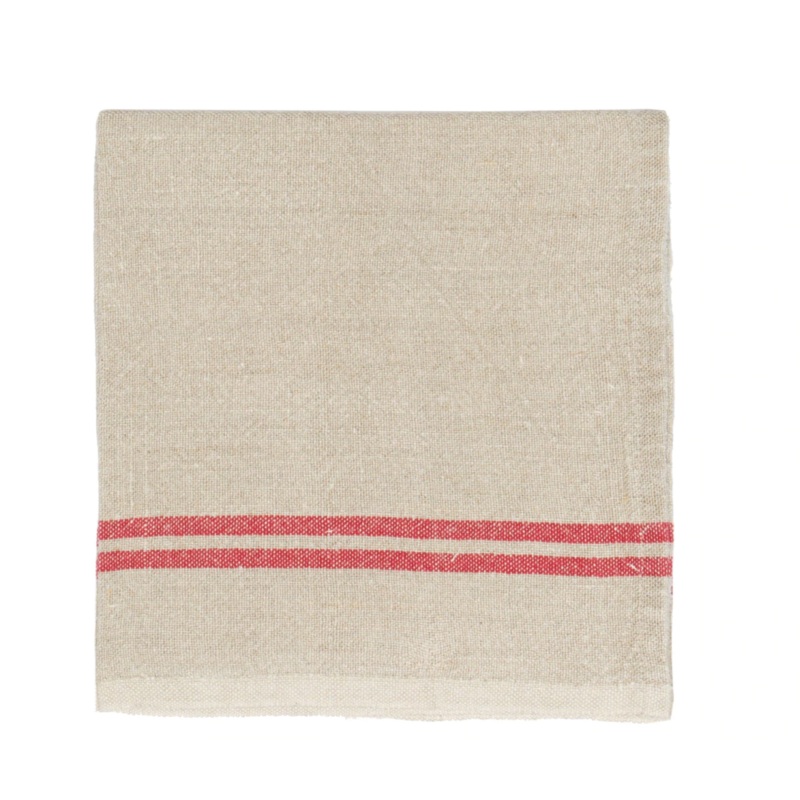 Vintage Linen Napkins Natural & Red