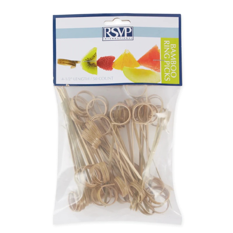 BAMBOO RING PICKS - 50CT
