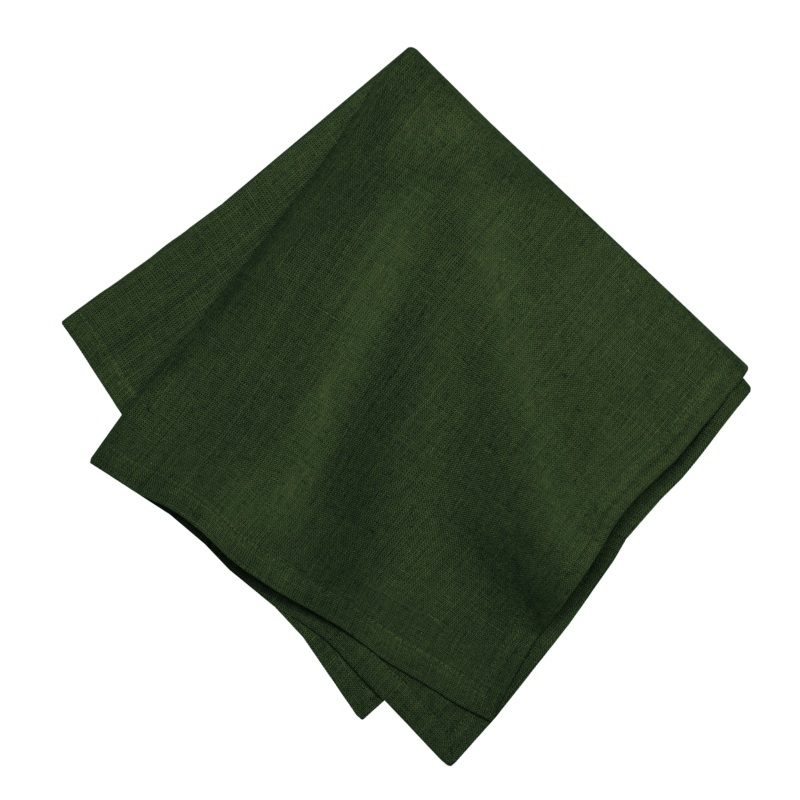 Couleur Nature Palma Handwoven Linen Forest Green Napkin 20x20