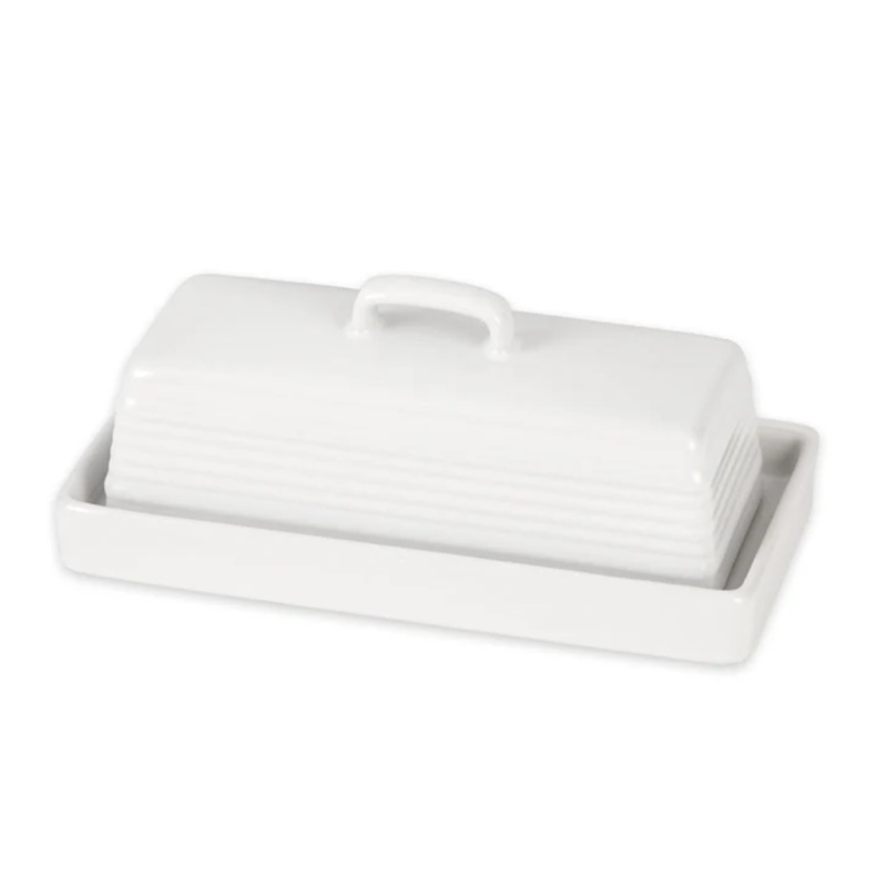 STONEWARE BUTTER DISH