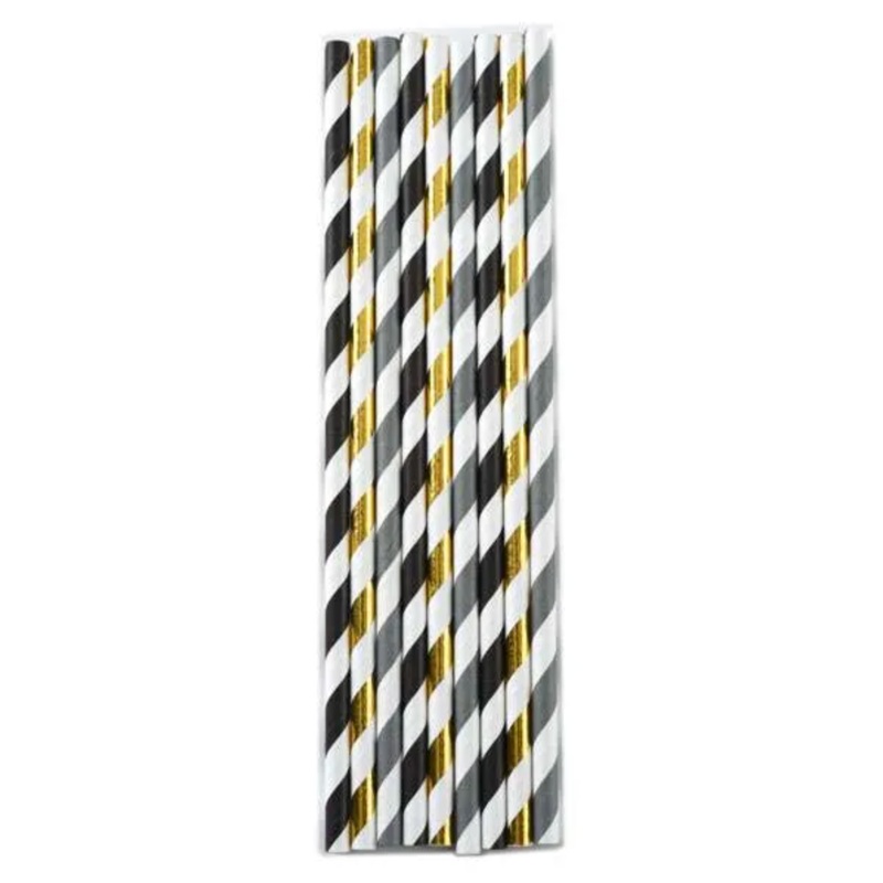 Striped Party Paper Straws, Set of 100
