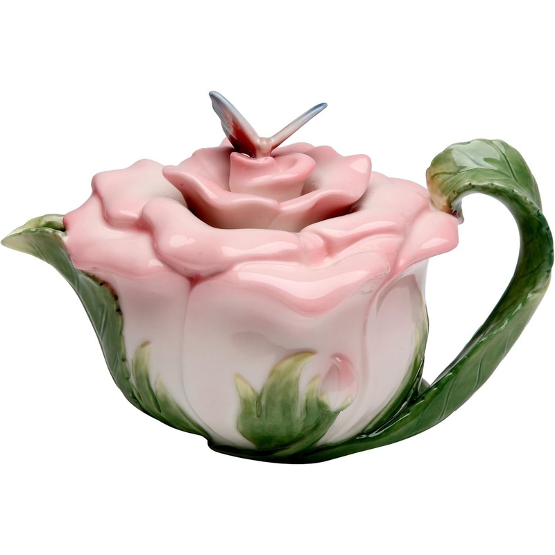 ButterflyonRoseTeapot12oz