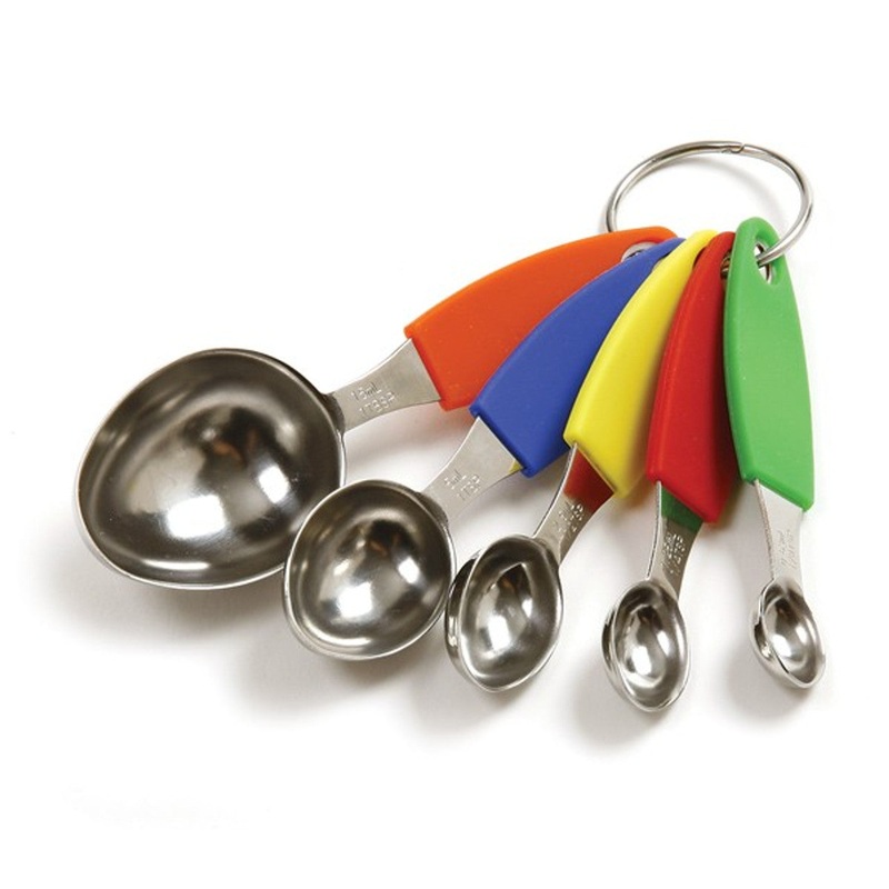 StainlessMeasuringSpoonsw/SiliconeHandles,Set-5