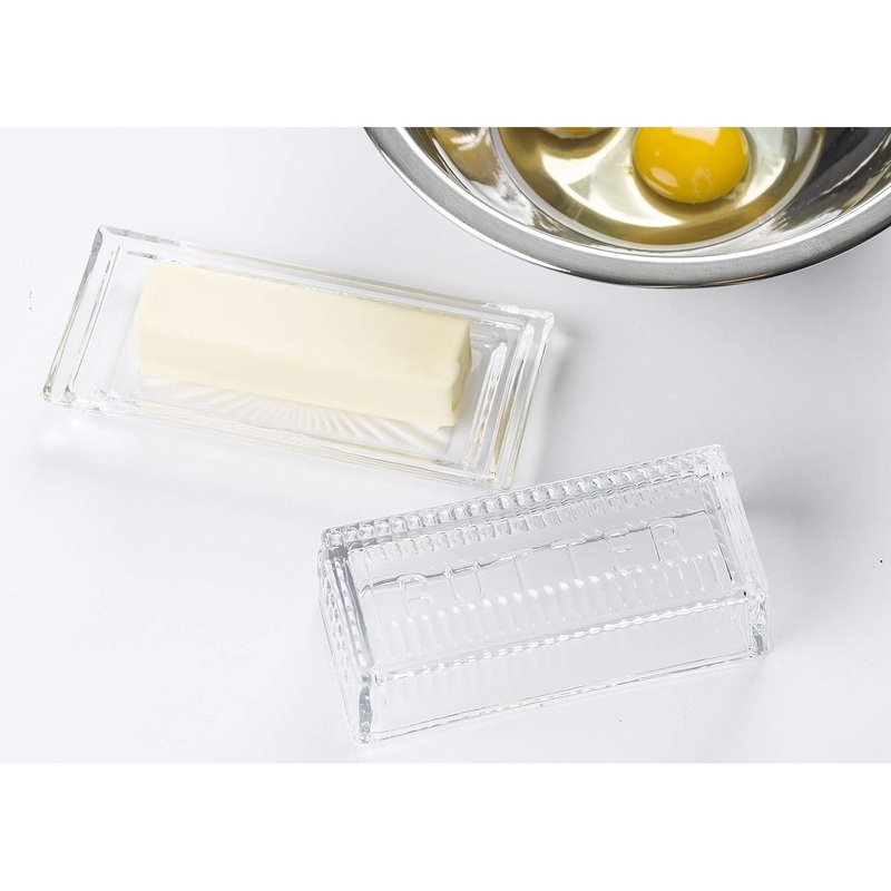 TablecraftClearGlassEmbossedButterDish