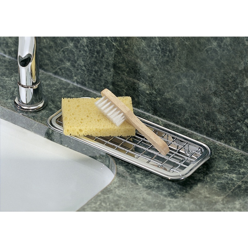 iDesignGiaStainlessSteel2-PieceSoap&SpongeTray